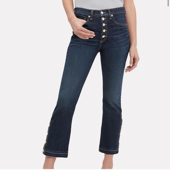 Veronica Beard Carolyn Side Vent High Rise Jeans